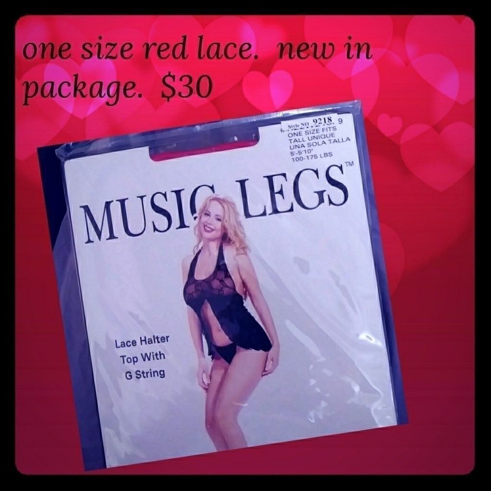 Red lace halter with gsting